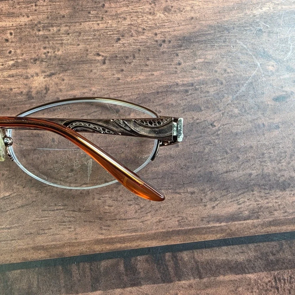 Bulova Tarragona Women's Brown 53mm Eyeglass Frames Metal‎ Acetate